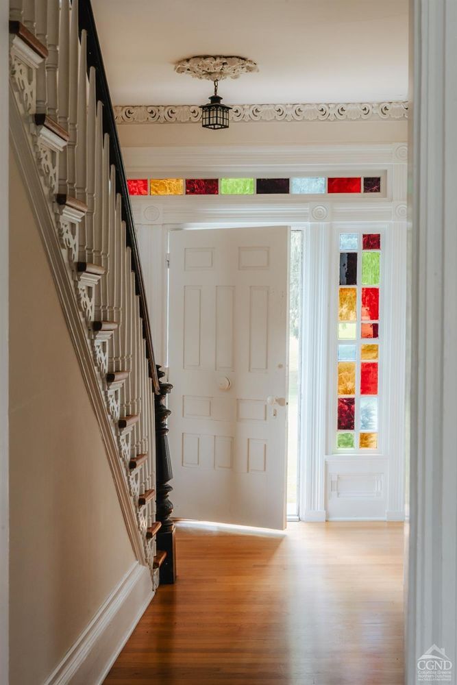 Stained glass foyer